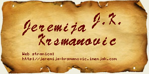 Jeremija Krsmanović vizit kartica